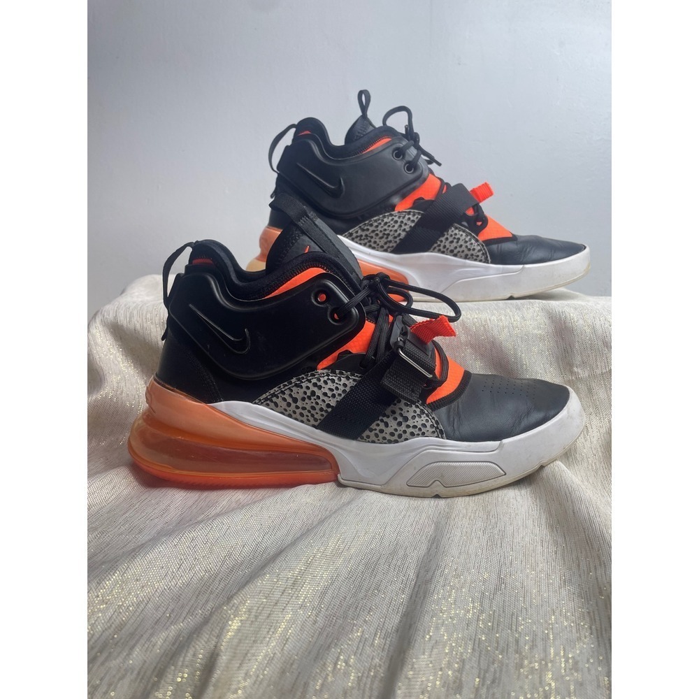 Nike Air Force 270 Mens Basketball Shoes Black Orange Size 11